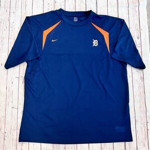 Mens Detroit Tigers Blue & Orange Short Sleeve Nike T Shirt Size XXL